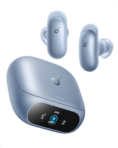 Casti wireless Soundcore Liberty 5 Pro, Anker Thus™ AI Chip, Calitatea apelurilor certificată de Guinness World Records, Active Noise Cancelling, Bluetooth 6.1, IP55, Autonomie 28 ore, Albastru