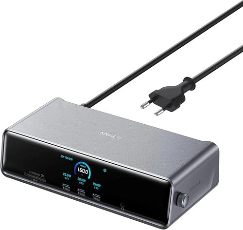 Hub USB Anker Prime 14-in-1, Triple Display, 8K DisplayLink, compatibil cu Windows MacOS, Gri