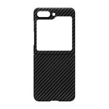 Husa tip carte OEM compatibila cu Galaxy Z Flip 5, carbon, Negru