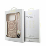 Husa telefon Guess pentru Apple iPhone 18 Pro, IML Flowers Allover, MagSafe, Curea de mână, Roz