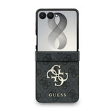 Husa telefon Guess pentru Samsung Galaxy Z Flip 8, PU 4G Metal Logo, Gri