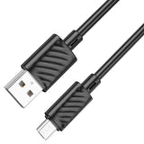 Cablu de date HOCO X88 USB-A la Micro USB, 1 m, 2.4A, Negru