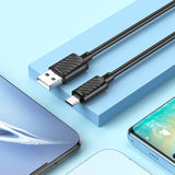 Cablu de date HOCO X88 USB-A la Micro USB, 1 m, 2.4A, Negru