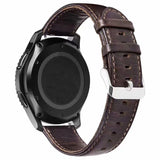 Curea piele compatibila cu Galaxy Watch 46mm, Galaxy Watch 3 45mm, Alb