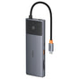 Hub Baseus Dual Display 10-in-1 USB-C la 2x HDMI 4K, PD 100W, 3x USB-A, 2x USB-C, RJ45 10Gbps, SD/TF, Negru