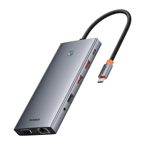 Hub Baseus Portaljoy 13 in 1usb C la HDMI 4K 60hz 1xdp 4K 60hz 1xvga 2x USB3 1.1xtype C3 1 1x USB2 0.1xpd 1xrj45