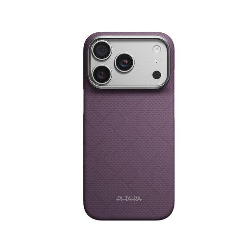 Husă pentru iPhone 18 Pro, Pitaka Edge Case PitaTap PTK Weaving, Mov Charoite