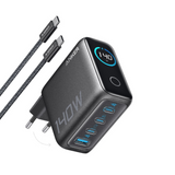 Incarcator de retea Anker Zolo 140W, Afisaj digital, 3x USB-C, 1x USB-A, PD 3.1, cablu USB-C inclus, Argintiu