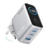Incarcator retea Anker 100W, 2x USB-C, 1x USB-A, Smart-Display, Argintiu