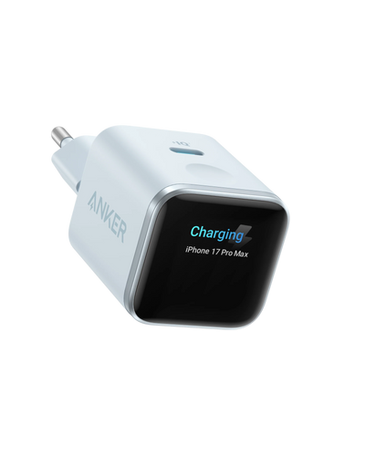 Încărcător rețea Anker Nano Smart Display, 45W, 1x USB-C, Albastru