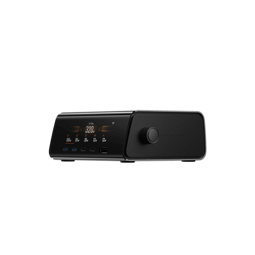Incarcator EcoFlow RAPID Pro 320W, 5 porturi GaN, Negru