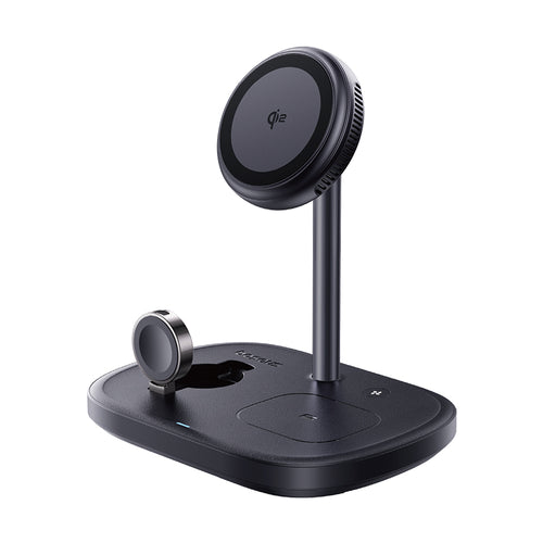 Baseus Holder + 3-in-1 Statie de Incarcare Wireless Magnetic Qi2 15W Enerfill FS41, pentru Desk, Black - P10281904123-02