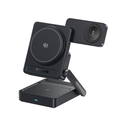 Incarcator wireless Baseus PicoGo AF21 3-in-1, Qi2.2, 35W, Negru