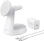 Incarcator wireless magnetic Anker MagGo 3-in-1 MagSafe Qi2 15W (incarcator si cablu inclus), Alb