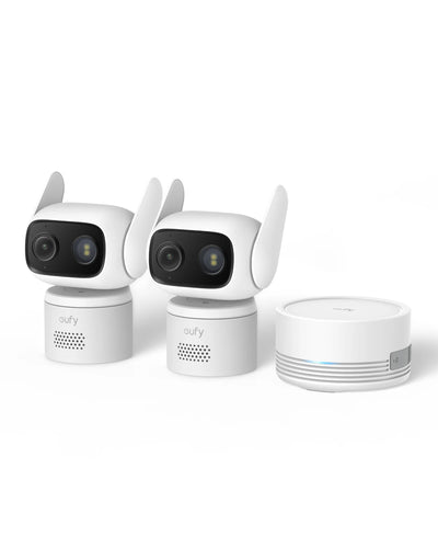 Kit supraveghere video eufy HomeBase Mini cu 2 camere C31 Full HD Pan-Tilt, Alb