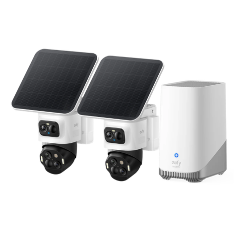 Kit supraveghere eufy S4 HomeBase S380 + 2 camere Bullet 4K Pan Tilt Zoom SolarPlus