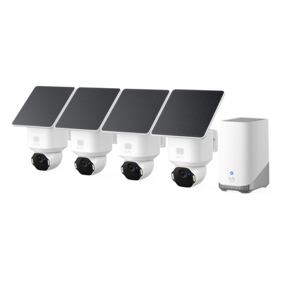 Kit supraveghere eufy Security SoloCam E42, 4K, panou solar, AI, pan&tilt, recunoastere faciala, HomeBase S380
