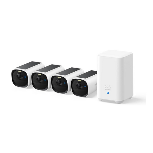 Kit supraveghere eufyCam E40, 2K, incarcare solara, Homebase 2, 4 camere