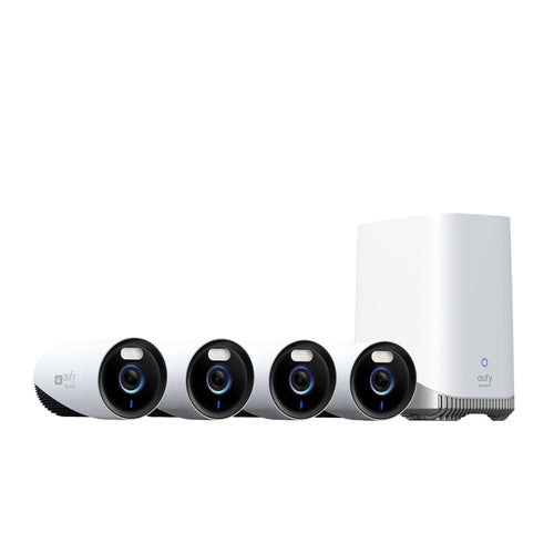 Kit de supraveghere eufyCam E330 Professional, 4K, 4 camere, HomeBase 3, 1TB, Alb