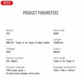 Cablu de date XO USB-C, 1.0 m