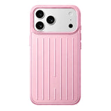 Husa telefon pentru Apple iPhone 16, model Suitcase Stripe, Roz