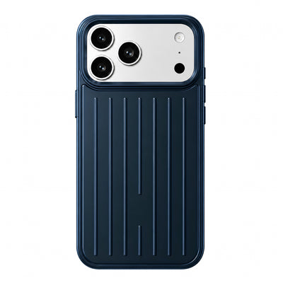 Husa telefon Suitcase Stripe pentru Apple iPhone 16, Albastră