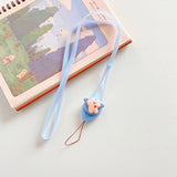 Snur decorativ din silicon cu inel Flying Bear, Albastru