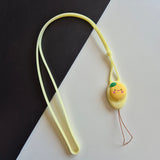 Suport telefon siliconiu cu inel, galben lamaie