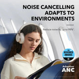 Căști Bluetooth Anker SoundCore Space One, ANC, Albe
