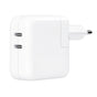 Incarcator Apple 35W, 2x USB-C pentru iPhone 18 Pro / 18 Pro Max, Alb