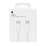 Cablu de date Apple USB-C la USB-C, 240W, 2m, pentru iPhone 15 / 15 Plus / 15 Pro / 15 Pro Max, Alb