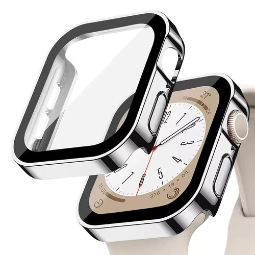 Husa Pc Placat cu Sticla Temperata pentru Apple Watch, 41MM