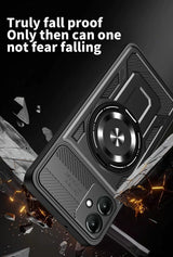 Husa cu inel OEM compatibila cu Galaxy S25 Ultra, Antisoc, TPU, ABS, Negru