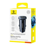 Baseus 12V 30W, USB-A + USB-C, Gotrip DP1, Black - C00072300123-00