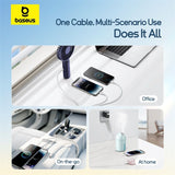 Cablu de date Baseus USB-C la Lightning la Micro-USB la USB-A, 1.3 m