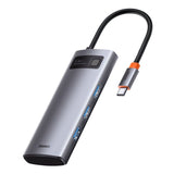 Hub Baseus Gleam 5-in-1, USB-C la 3x USB 3.0, USB-C PD 100W, HDMI