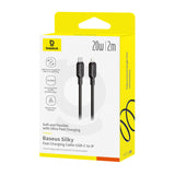 Cablu de date Baseus Type-C la Lightning, 2m, 20W, Negru