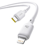 Cablu de date Baseus Type-C la Lightning, 2m, 20W, Alb