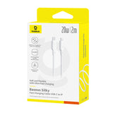 Cablu de date Baseus Type-C la Lightning, 2m, 20W, Alb