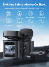 Camera Auto DVR Baseus PrimeTrip VD1 Dual, 3K+1080P, GPS, Wi-Fi, Negru
