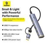 Hub Baseus UltraJoy 4-in-1, USB-C/USB-A la 4x USB 3.2
