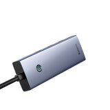 Hub Baseus UltraJoy 4-in-1, USB-A la 3x USB 3.0, USB-C, RJ45