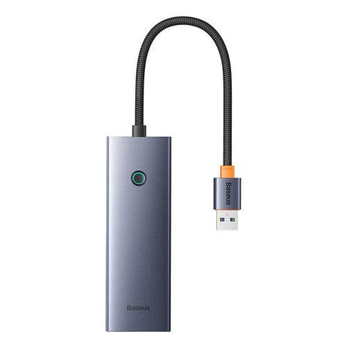 Hub Baseus UltraJoy 4-in-1, USB-A la 3x USB 3.0, USB-C, RJ45