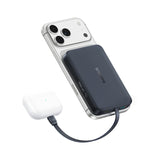 Baterie externa Baseus EnerFill FM11 Magnetic 10000 mAh 30W cu cablu Type-C integrat, Neagra