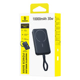Baterie externa Baseus EnerFill FM11 Magnetic 10000 mAh 30W cu cablu Type-C integrat, Neagra