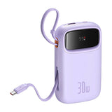 Baseus Baterie Externa 10000mAh, 30W + Cabluri Integrate 2C, Qpow 2 Albastru - P10055008313-00
