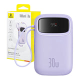 Baseus Baterie Externa 10000mAh, 30W + Cabluri Integrate 2C, Qpow 2 Albastru - P10055008313-00