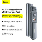 Telecomandă presenter multifuncțională Baseus cu laser roșu, pentru PC / Tabletă, Gri