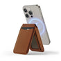 Husa tip carte compatibila cu iPhone 13, iPhone 13 Pro, MagSafe/Magnetic, piele ecologica, Maro