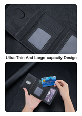 Husa tip carte compatibila cu iPhone 13, iPhone 13 Pro, MagSafe/Magnetic, piele ecologica, Albastru